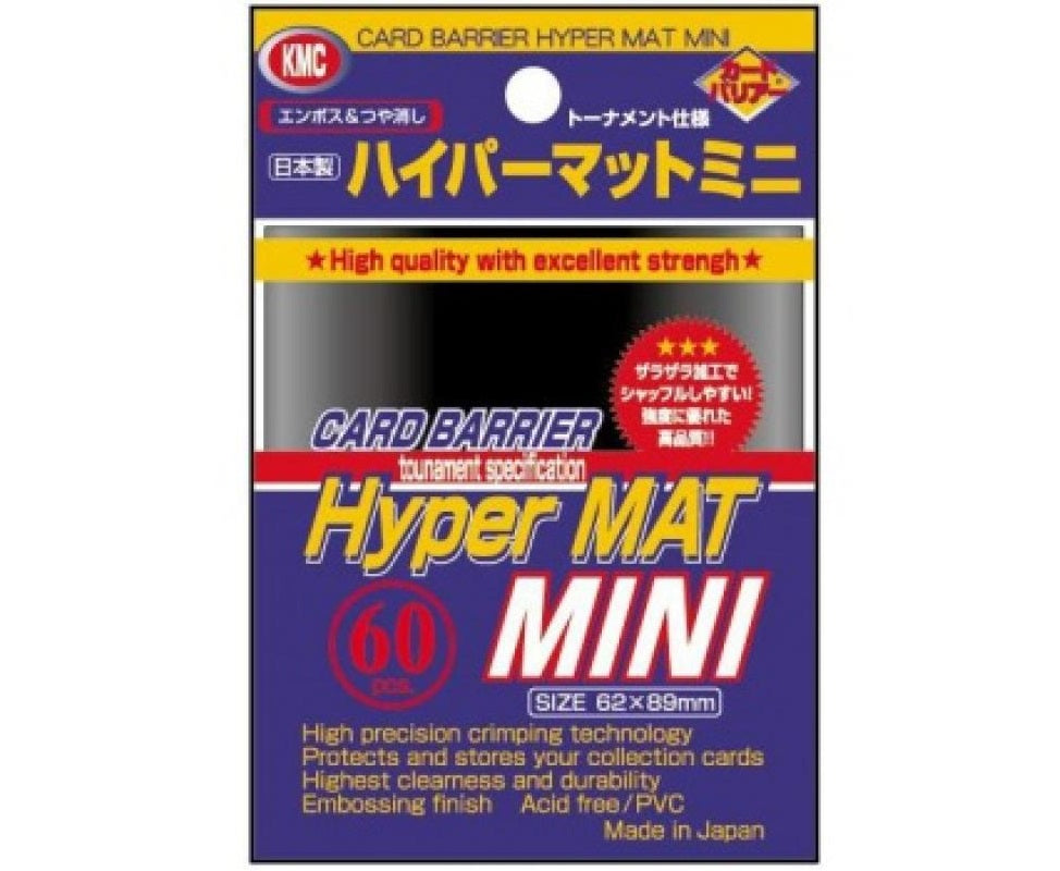 KMC Small Sleeves - Hyper Mat Black (60 Sleeves)