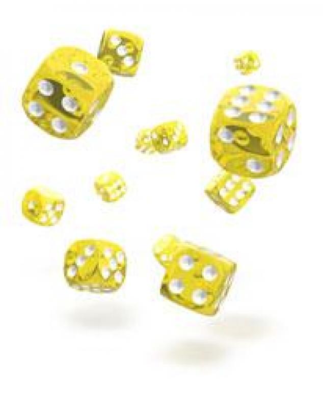 Oakie Doakie Dice W6 Würfel 12 mm Translucent -Yellow (36)